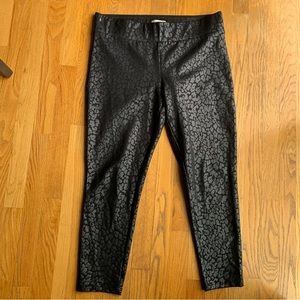 New cheetah ponte leggings matte shimmer L black Loft outlet